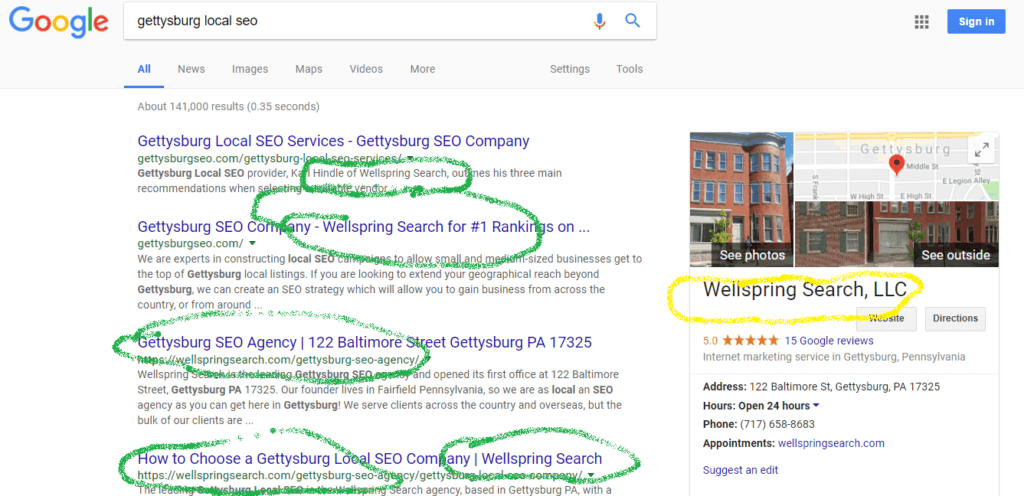 Dominating of Gettysburg local search results